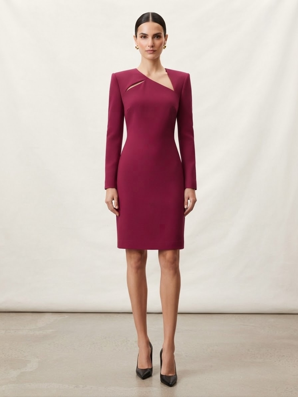 Alice + Olivia Scottie Cut Out Dress | Bordeaux | Size 6 | NWT - Picture 15 of 15